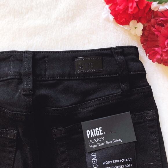 PAIGE x Anthropologie Black High-Rise Hexton Skinny Jeans - Picture 8 of 16